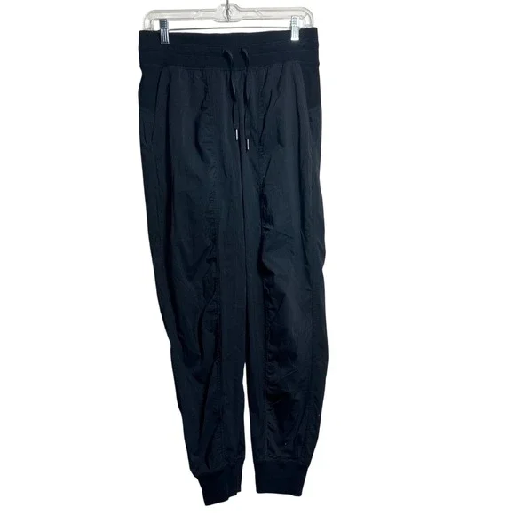 Lululemon Dance Studio Jogger Black Textured Pinstripe Pants Size 6 LW5BPJS - Picture 1 of 5